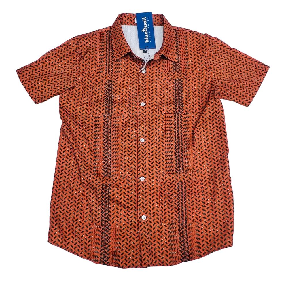 NWT Blue Quail Size 10 Shotgun Shells Guayabera in Orange